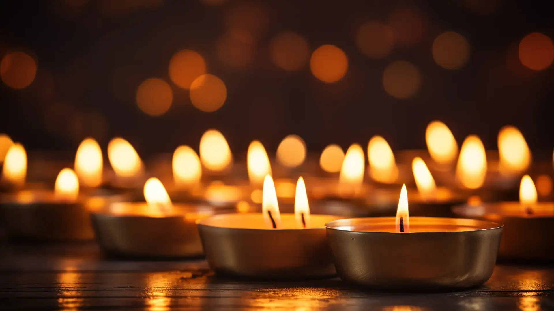 Soft Candlelight Flickering Against Dark Background Cropped