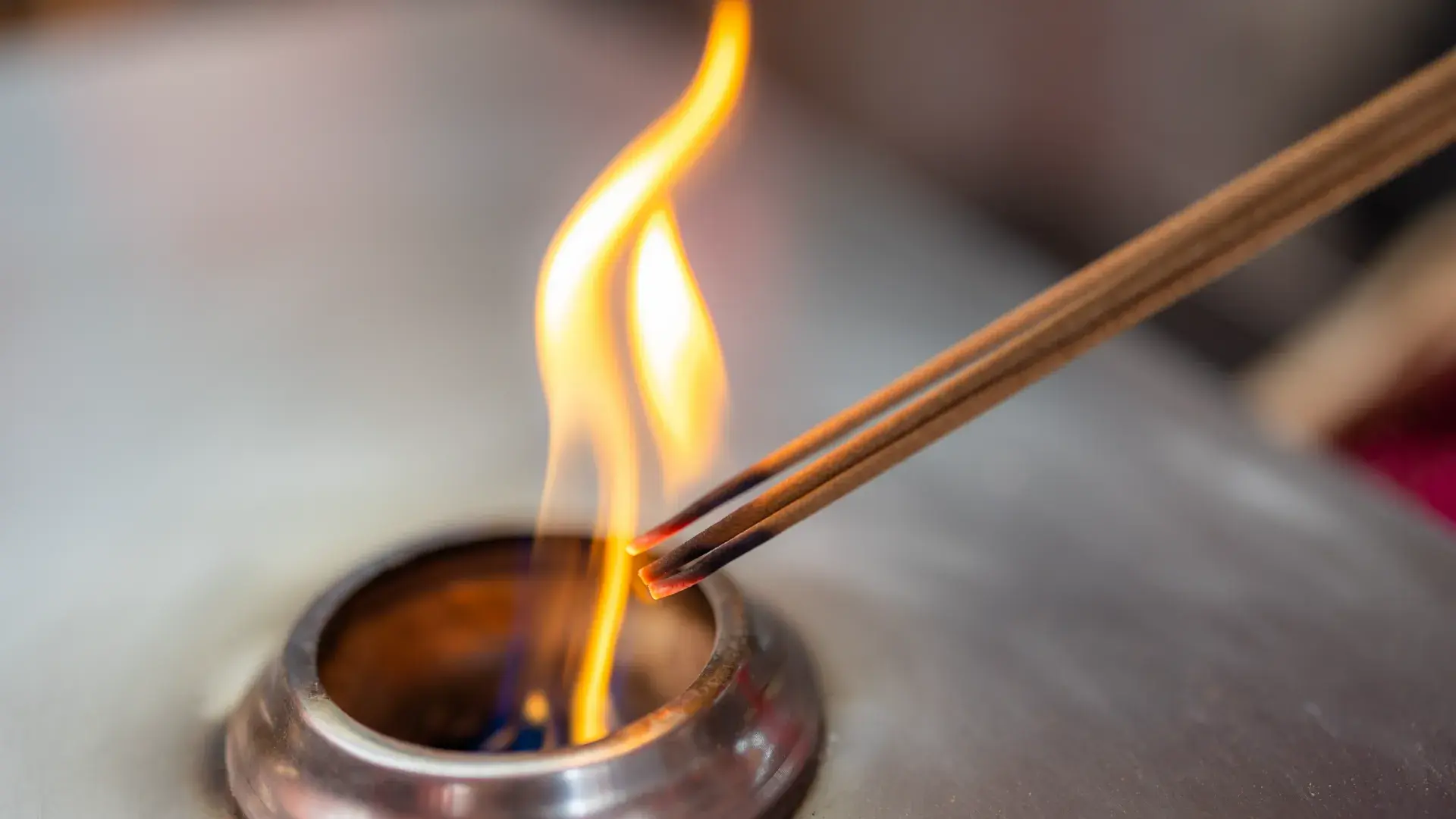 Burning Incense Gas Stove Cropped