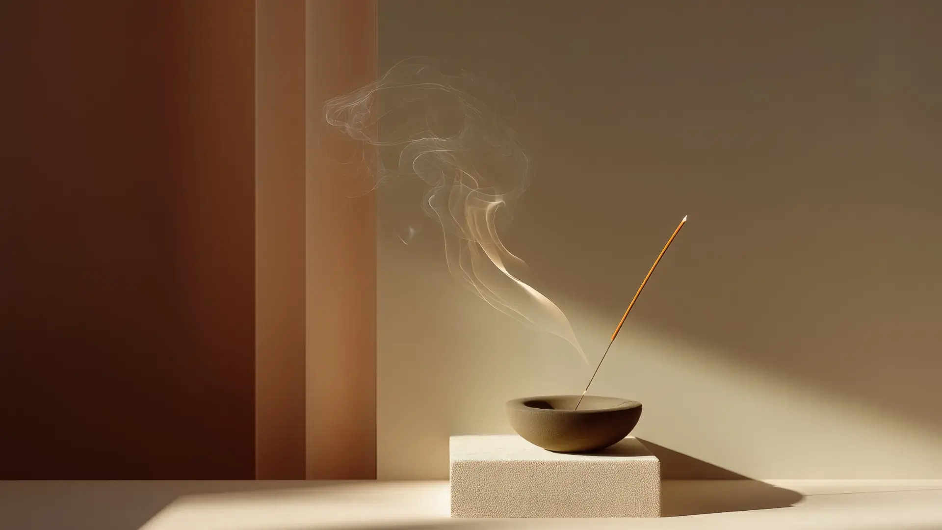 Floating Incense Smoke Curls Serene Meditation Corner Invoking Diwali Tranquility Hygge Cropped